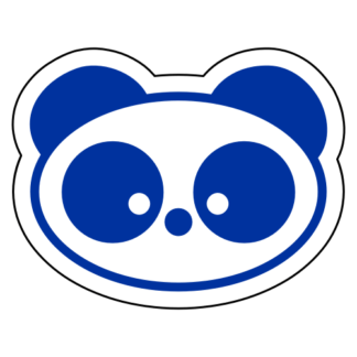 Small Eyed Panda Sticker (Blue)